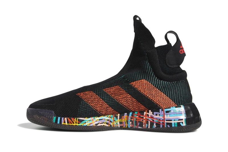 adidas N3XT L3V3L Sneakers Gets Hit With Polychromatic Accents black orange drop release date images info basketball footwear sportswear