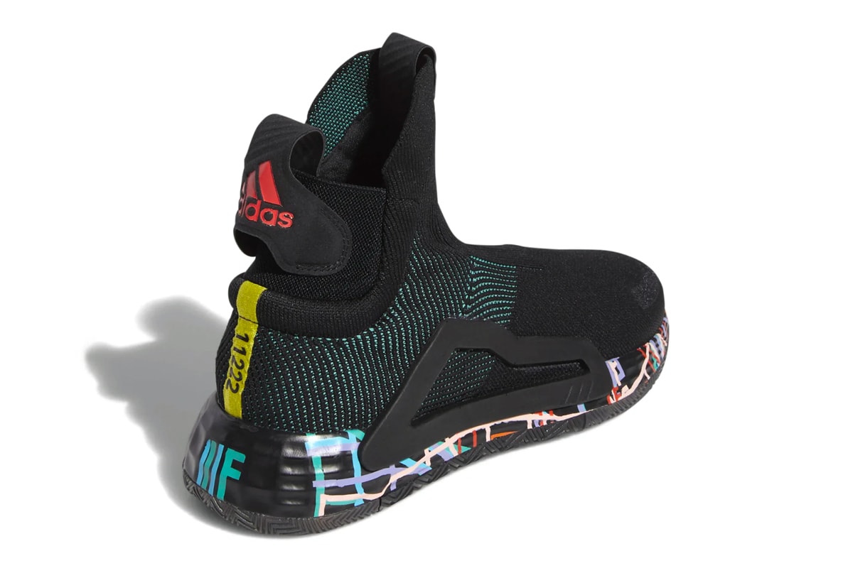 adidas N3XT L3V3L Sneakers Gets Hit With Polychromatic Accents black orange drop release date images info basketball footwear sportswear