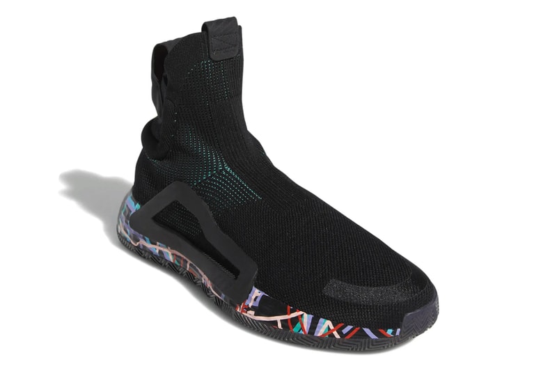 adidas N3XT L3V3L Sneakers Gets Hit With Polychromatic Accents black orange drop release date images info basketball footwear sportswear