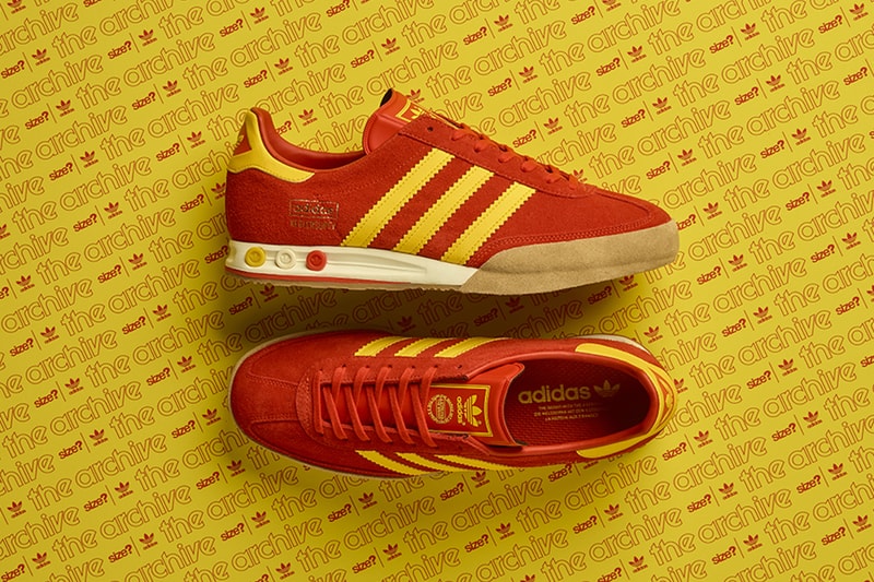 size? adidas originals kegler super red yellow japan exclusive archive classic casual sneaker footwear