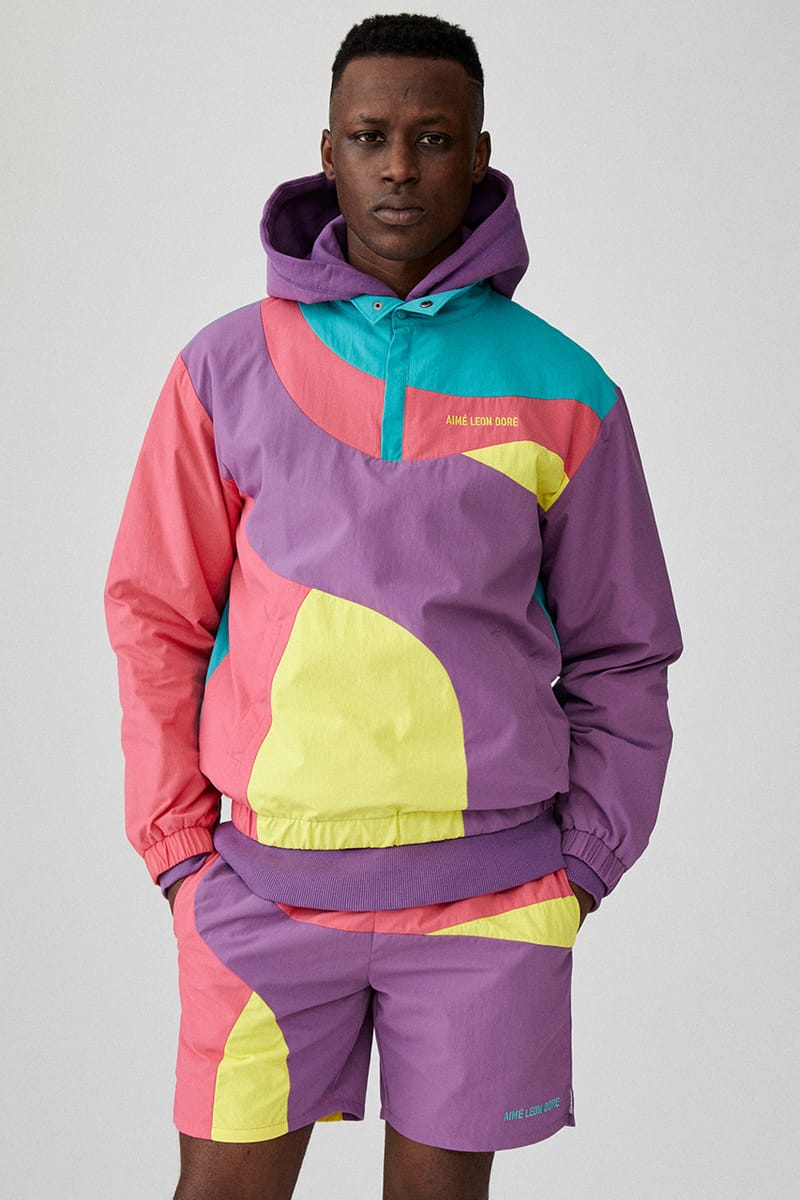 aime leon dore color blocked hoodie