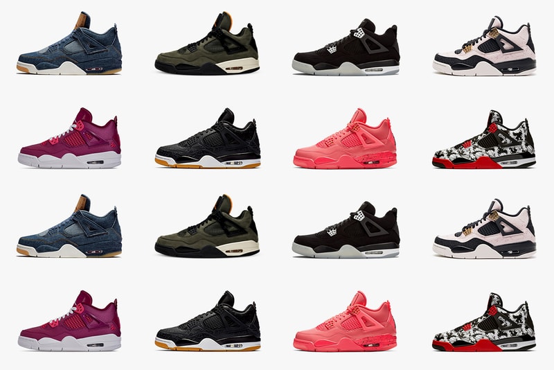 GOAT Celebrates the AJ4's 30th Anniversary sneakers jordan bulls years birthday eminem marshal mathers undefeated basketaball red black white silt green pink punch denim levis olive carhartt pink gold silverfor the love of the game laser