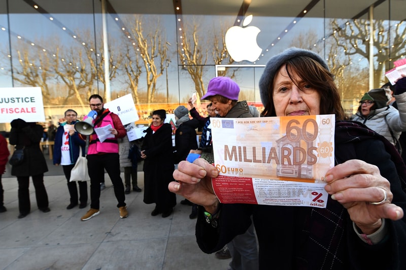 Apple 571 миллион долларов США назад Налоги Франция уплата налогов платить уклонение от витрины протест деньги правосудие фискальное евро евро доллар магазин