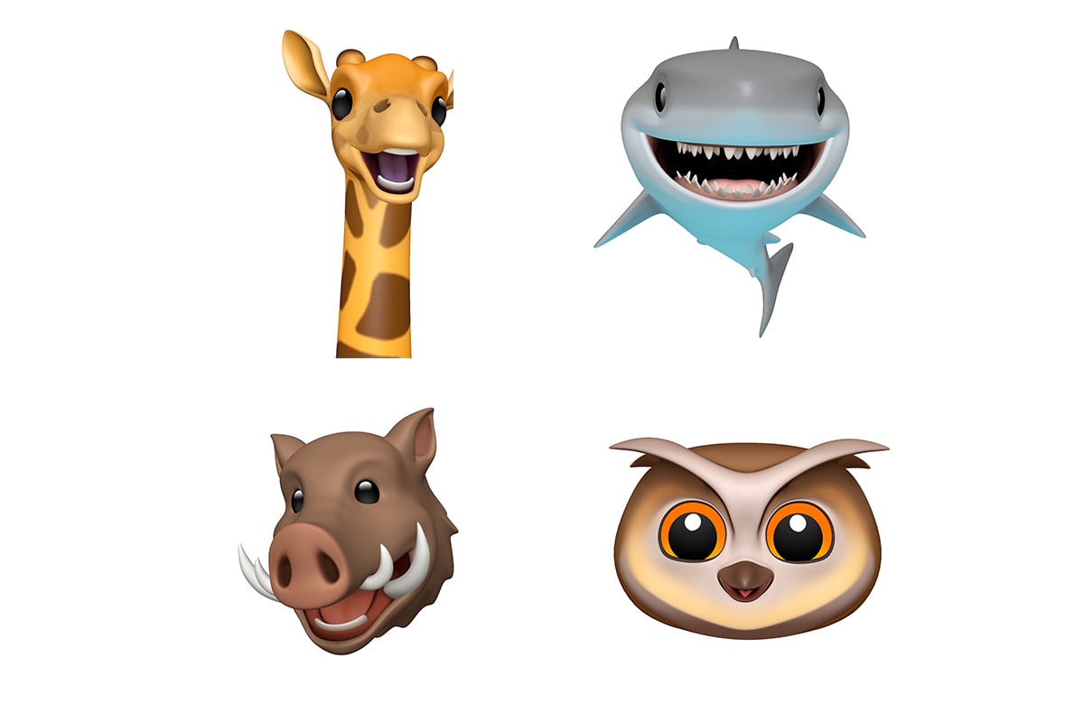 Apple iOS 12.2 New Animojis Giraffe Boar Shark Owl iphone ipad xs xr max TrueDepth camera A11 imessage