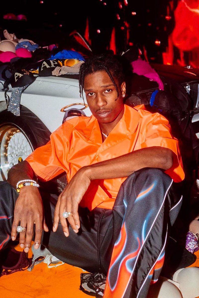 A$AP Rocky Injured Generation Tour Custom Prada asap vests testing vest down turtleneck flame tracksuit tailored shirting matthew henson awge 