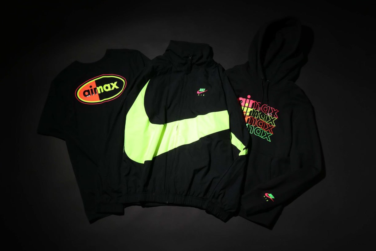 Nike Tokyo Neon Collection Clothing Air Max 90 98 release date info buy japan colorways jacket zip up big swoosh logo branding atmos