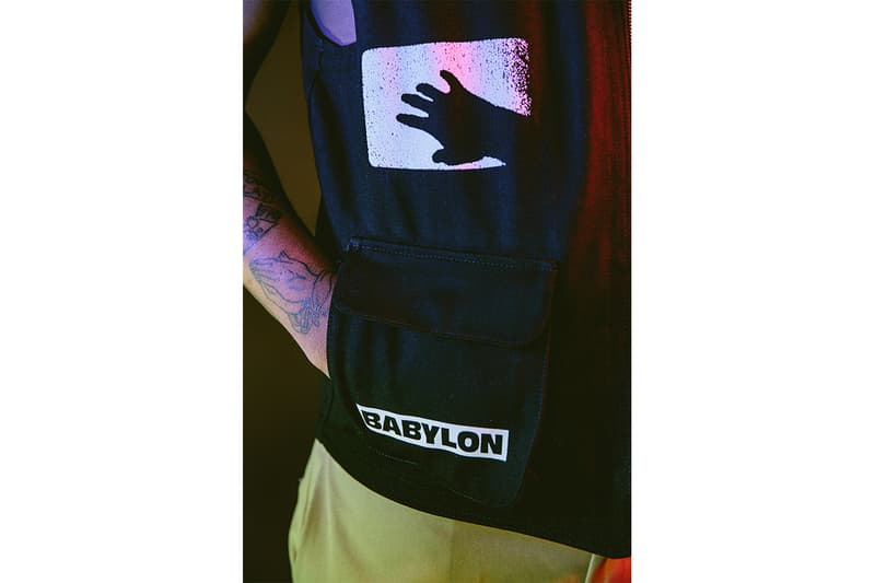 Babylon LA FW18 Drop Two Lookbook los angeles made in LA zac ftp germ workwear streetwear custom heavyweight cut & sew utility vest, work jacket & over-dyed ripstop cargos