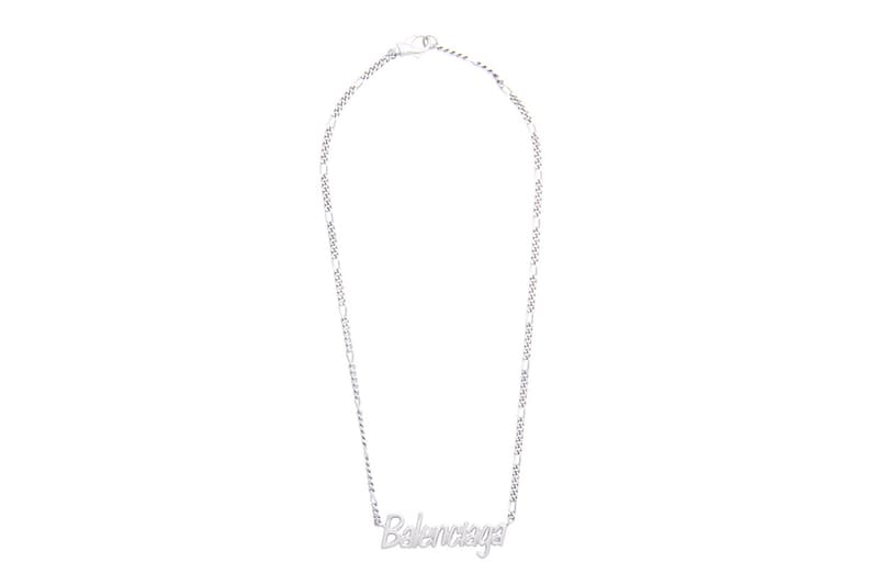 Balenciaga Typo Necklace Release Info Silver Name