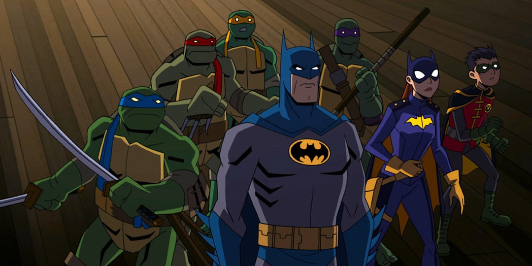 Hyper-detailed image of a ninja turtle dressed as batman riding an