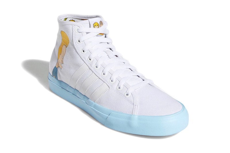 Beavis and Butt-Head adidas Matchcourt Hi Release Mike Judge White Blue DB3379 mtv cartoons