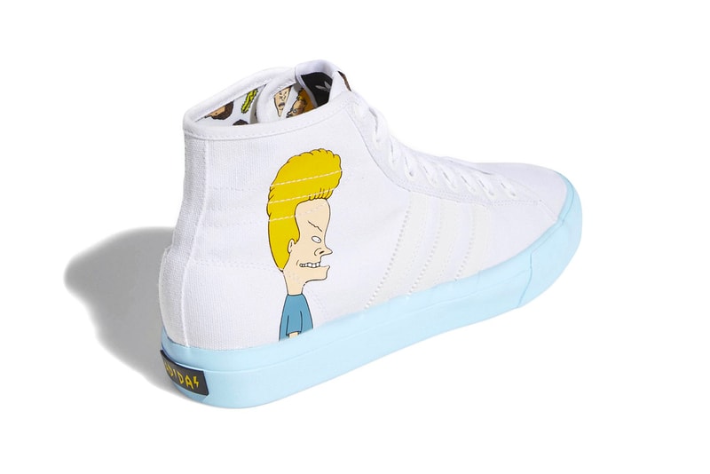 Beavis and Butt-Head adidas Matchcourt Hi Release Mike Judge White Blue DB3379 mtv cartoons
