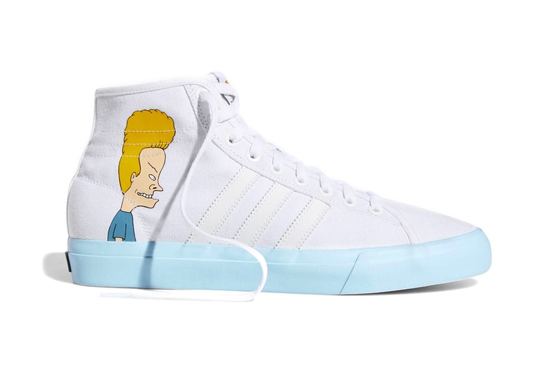 Beavis and Butt-Head adidas Matchcourt Hi Release Mike Judge White Blue DB3379 mtv cartoons