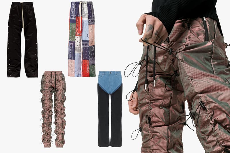 Best Spring 2019 Pants Trousers Jeans Doublet KANGHYUK KOZABURO 99%IS Homme Plisse Issey Miyake Heron Preston Carhartt Y/Project Rick Owens Off White Loewe SSENSE Browns Fashion LUISAVIAROMA MATCHESFASHION.COM Moda Operandi