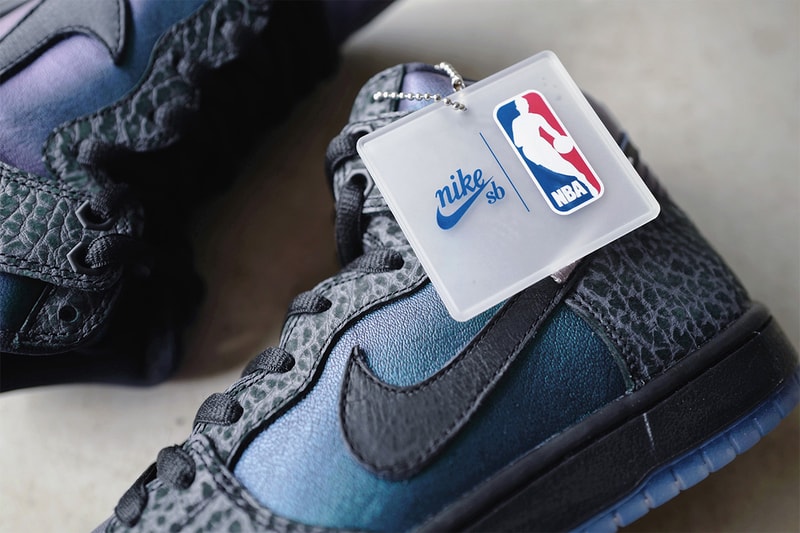 Black Sheep x Nike SB "Black Hornet" Closer Look dunk high leather gradient iridescent cracking 