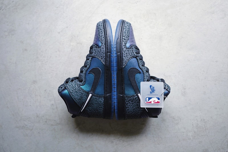 Black Sheep x Nike SB "Black Hornet" Closer Look dunk high leather gradient iridescent cracking 