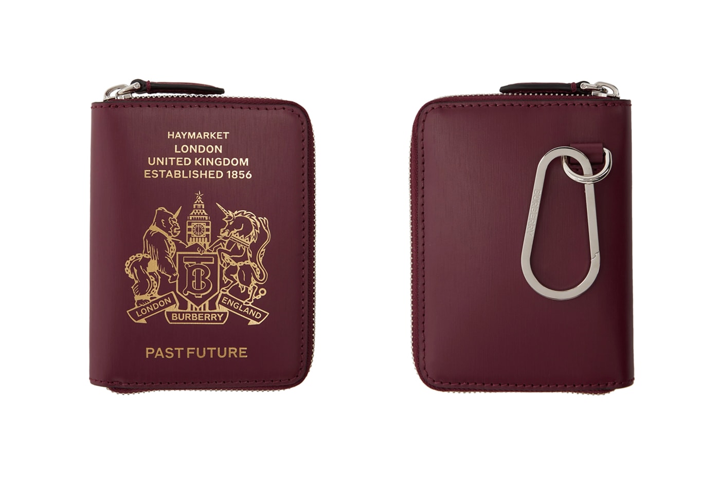 Burberry Leather Passport Wallet Release Burgundy Gold Riccardo Tisci