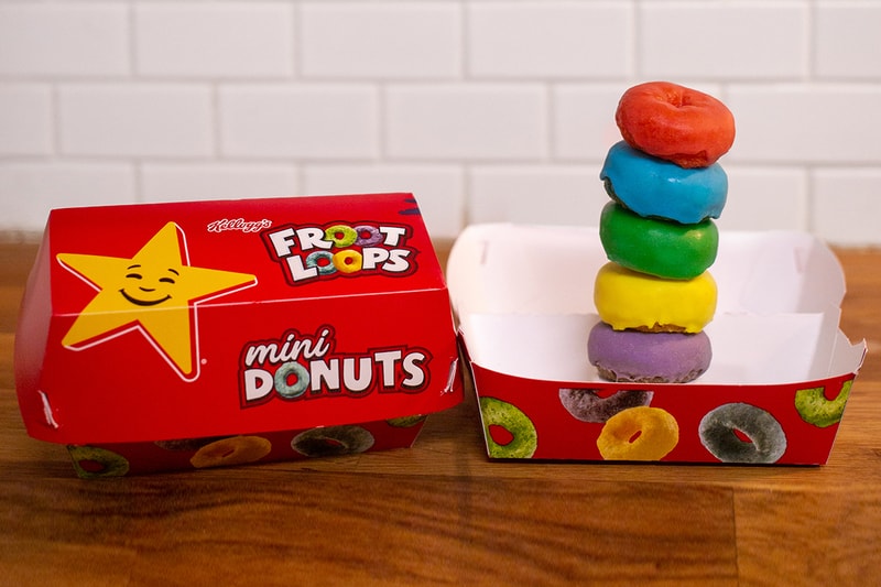 Carl’s Jr. Hardee’s Froot Loops Mini Donuts 2019 Relaunch Kellogg's Red Blue Green Yellow Purple Cereal 