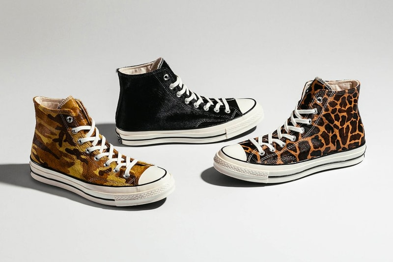 Converse Chuck 70 Hi Pony Hair Collection Release black camo cheetah print camel black egret