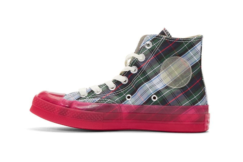 Converse SS19 Chuck Taylor All-Star 70s Hi Colorways translucent see through opaque midsoles pink red pattern plaid print color block