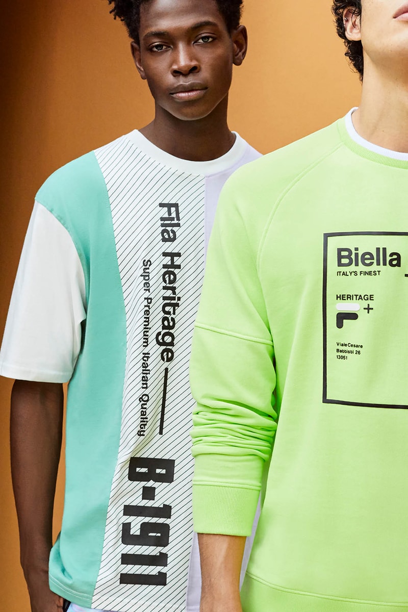 FILA Spring Summer 2019 SS19 Heritage Lookbook First Look Logo Tracksuit Print