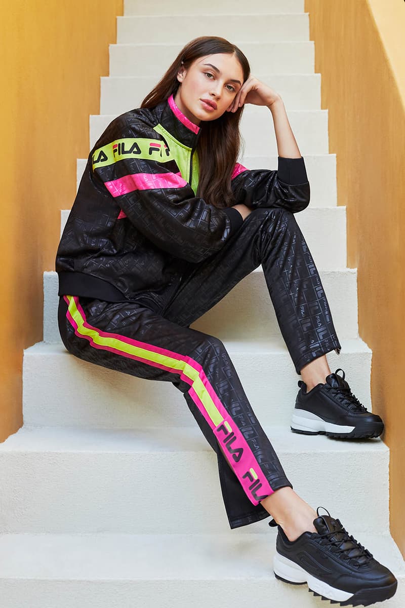 FILA Spring Summer 2019 SS19 Heritage Lookbook First Look Logo Tracksuit Print