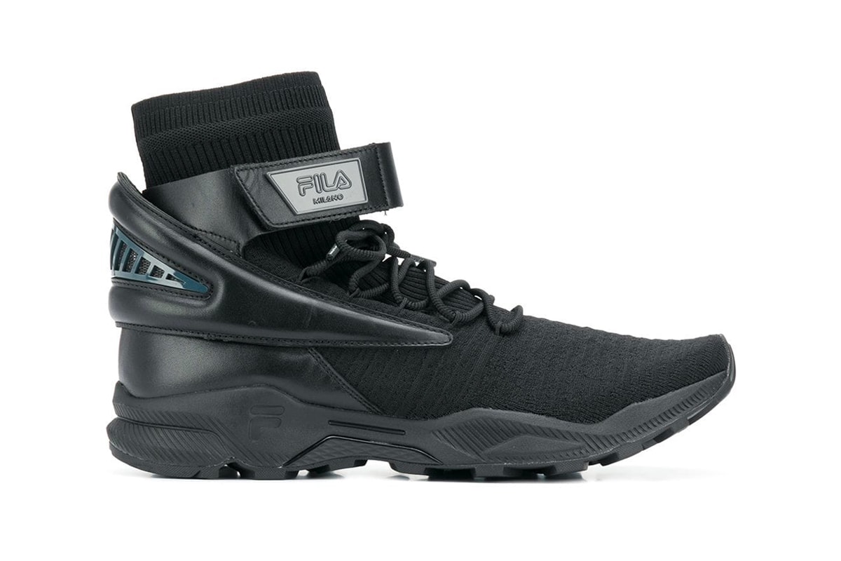 FILA's Latest High-Top Silhouette Gets a "Triple Black" Makeover images release drop date info price farfetch footwear