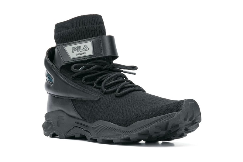 FILA's Latest High-Top Silhouette Gets a "Triple Black" Makeover images release drop date info price farfetch footwear