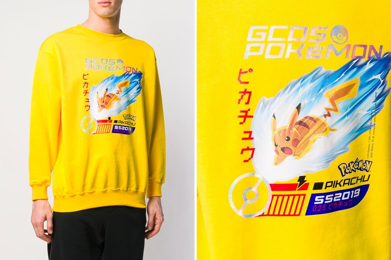 GCDS Pokémon Crew Neck Sweatshirt Pikachu Yellow Release Info Date Spring Summer 2019