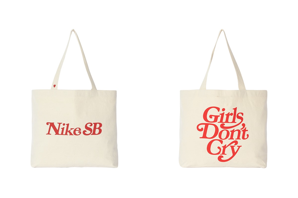 Girls Don’t Cry Nike SB Collection Full Look t shirt long short sleeve hoodie tote red white dunk low verdy Osaka Japan Release Info Date 