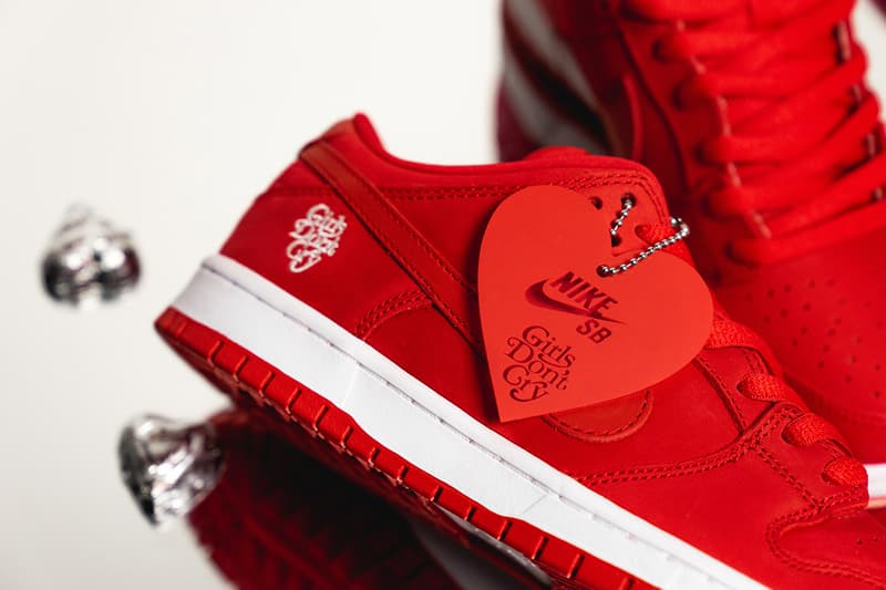 girls dont cry nike sb dunk low 2019 february footwear red white