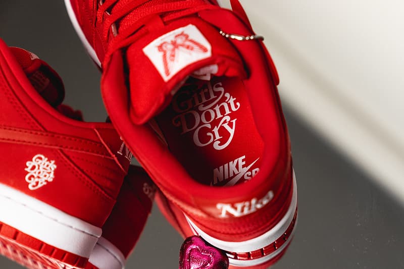 girls dont cry nike sb dunk low 2019 february footwear red white