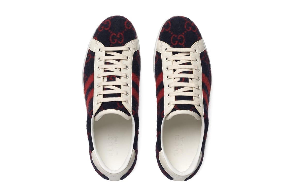 gucci ace sneaker with wool
