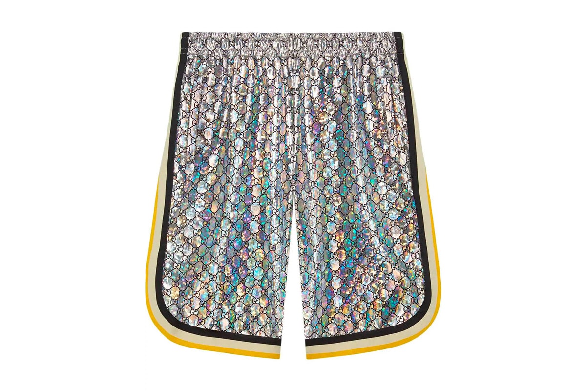 Gucci Basketball Shorts Release silver gold yellow white black iridescent 