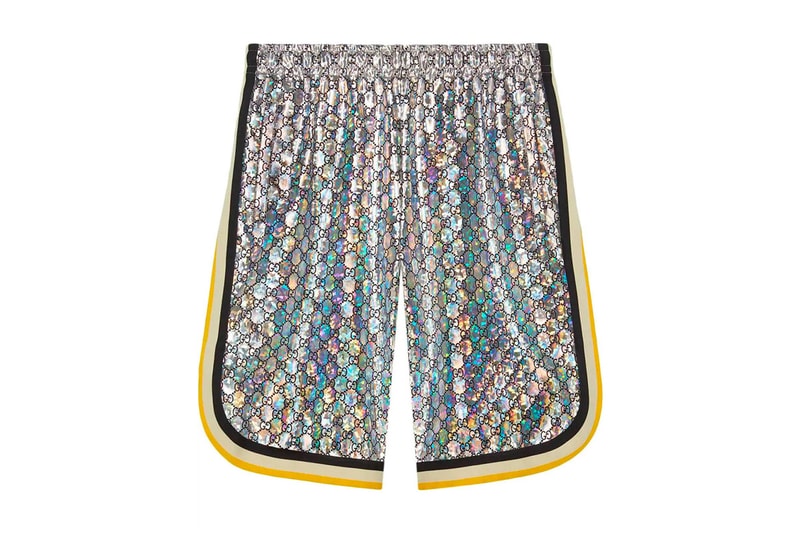 Gucci Basketball Shorts Release silver gold yellow white black iridescent 