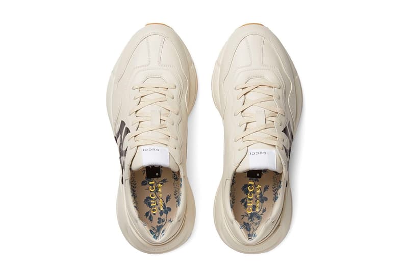 Gucci Rhyton Sneaker Receives NY Yankees Print white dad sneakers release drop date price images info footwear new york major league baseball farfetch