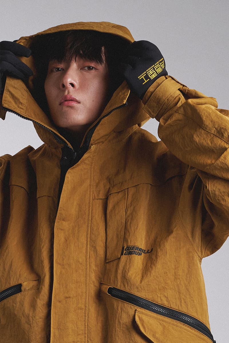 Guerrilla Group SS19 "ROAD FIGHTER" Lookbook collection techwear ECCO transluscent apparition leather X-pac aprons outerwear jackets parkas ROAD FIGHTER 