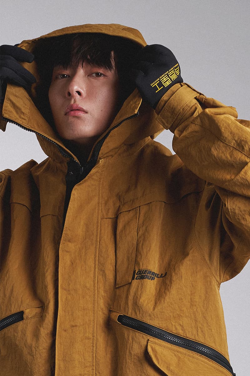 Guerrilla Group SS19 "ROAD FIGHTER" Lookbook collection techwear ECCO transluscent apparition leather X-pac aprons outerwear jackets parkas ROAD FIGHTER