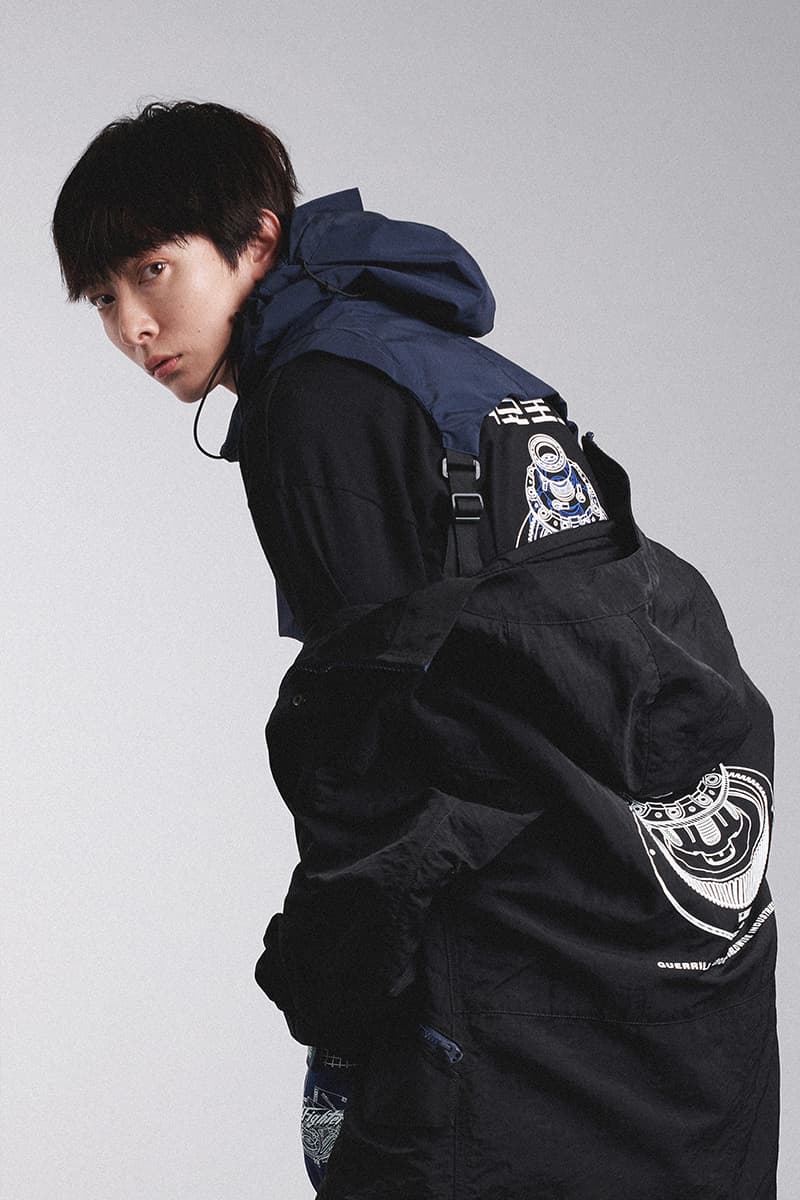 Guerrilla Group SS19 "ROAD FIGHTER" Lookbook collection techwear ECCO transluscent apparition leather X-pac aprons outerwear jackets parkas ROAD FIGHTER