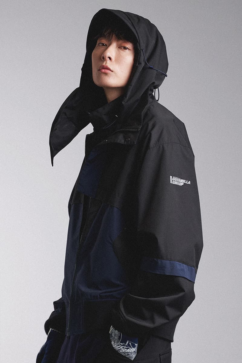 Guerrilla Group SS19 "ROAD FIGHTER" Lookbook collection techwear ECCO transluscent apparition leather X-pac aprons outerwear jackets parkas ROAD FIGHTER