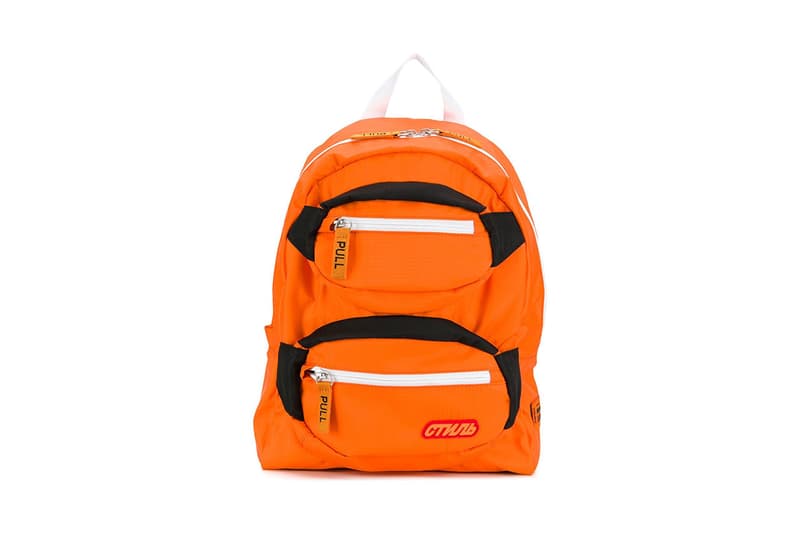 Heron Preston Orange Pocketed Backpack Release Info Date Bag black white