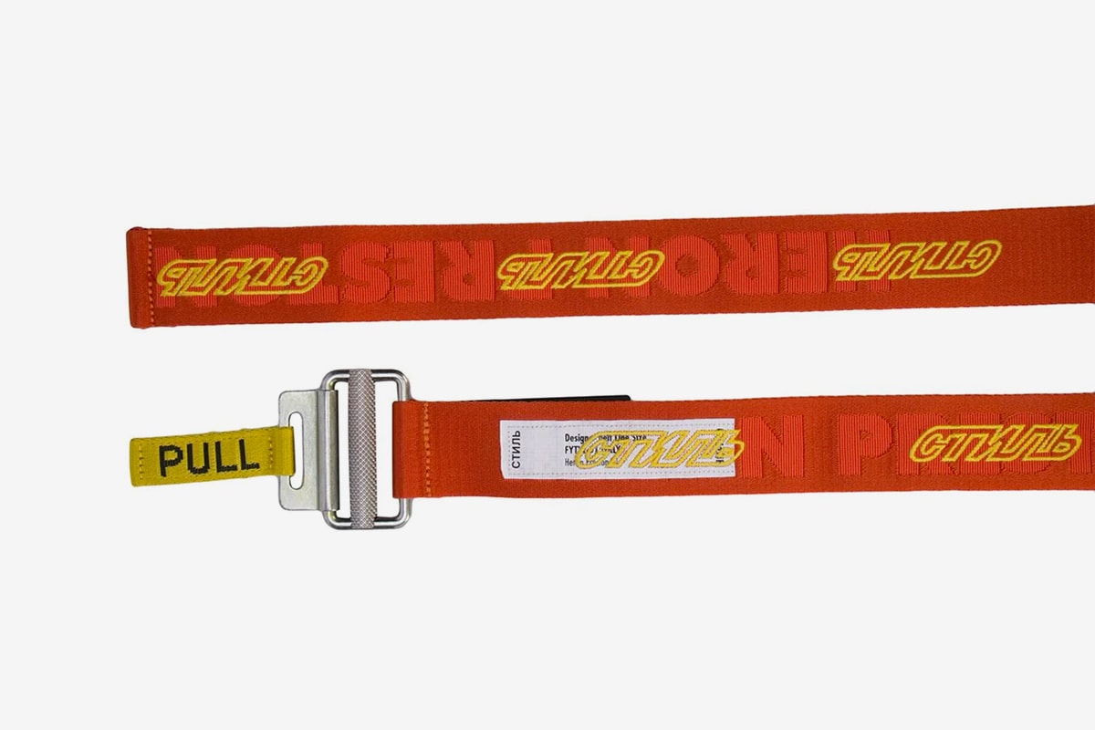 Heron Preston Releases Industrial-Inspired Pull Belt orange yellow price drop release date images accessories