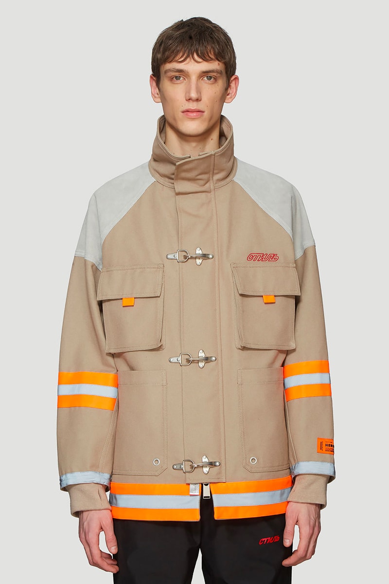 Heron Preston Canvas Fireman Jacket Release fashion grey LN-CC