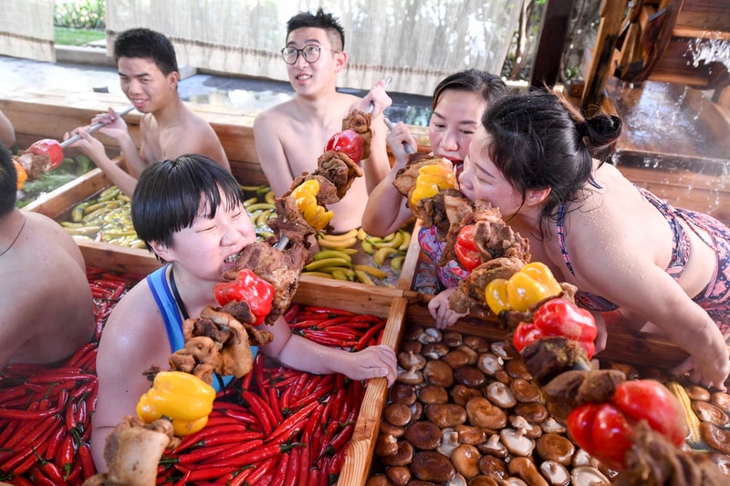 chinese new year human hot pot first world hotel hangzhou Zhejiang china