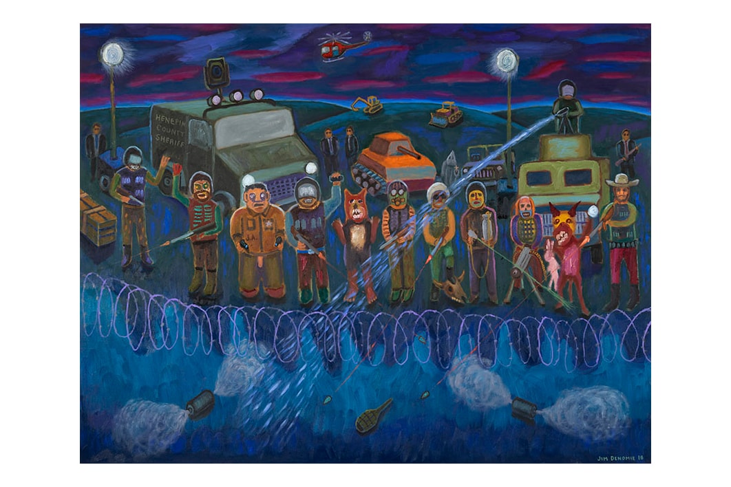 Jim Denomie Standing Rock Paintings Bockley Gallery