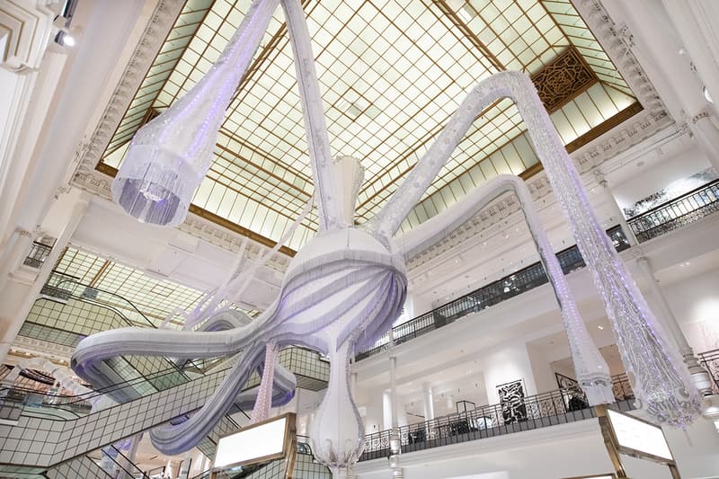 Joana Vasconcelos 'Valkyries' ﻿series installation Branco luz "Simone" Le Bon Marché department store Paris