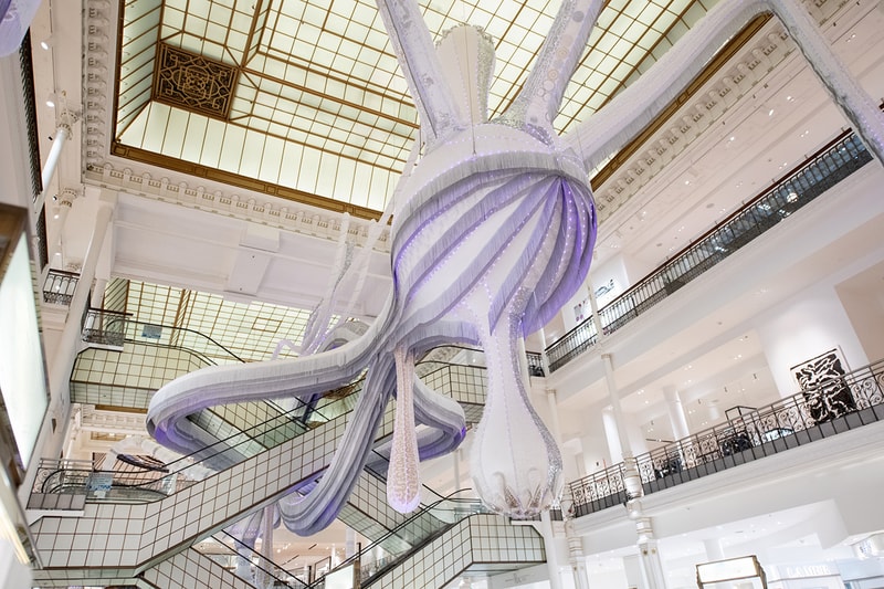 Joana Vasconcelos 'Valkyries' ﻿series installation Branco luz "Simone" Le Bon Marché department store Paris