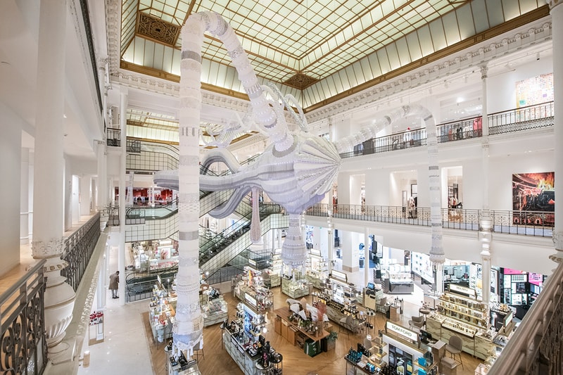 Joana Vasconcelos 'Valkyries' ﻿series installation Branco luz "Simone" Le Bon Marché department store Paris