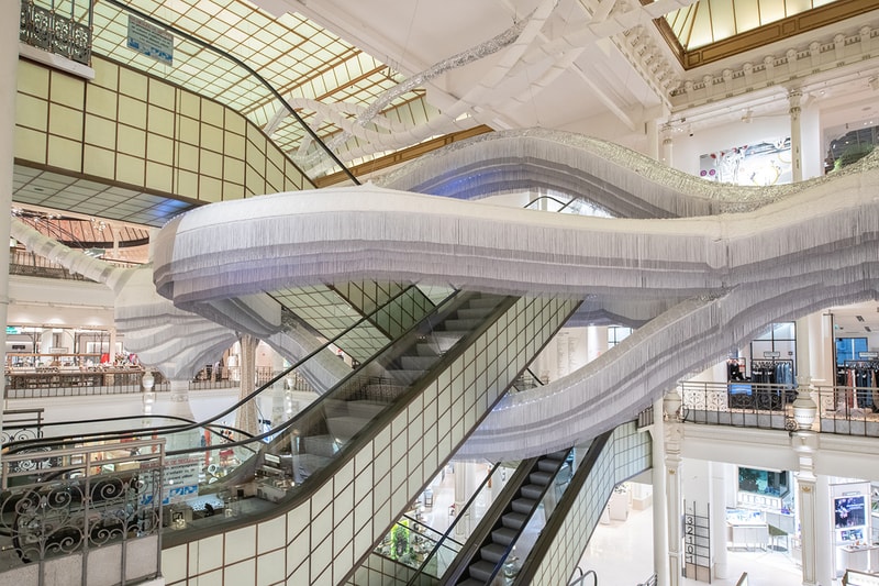 Joana Vasconcelos 'Valkyries' ﻿series installation Branco luz "Simone" Le Bon Marché department store Paris