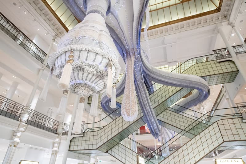 Joana Vasconcelos 'Valkyries' ﻿series installation Branco luz "Simone" Le Bon Marché department store Paris