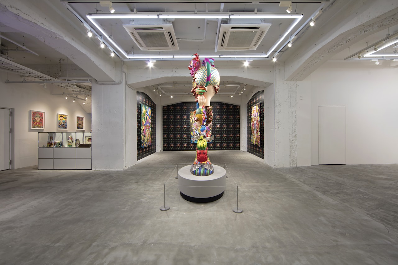 keiichi tanaami adidas originals nanzuka underground exhibition paintings artworks installation sculptures